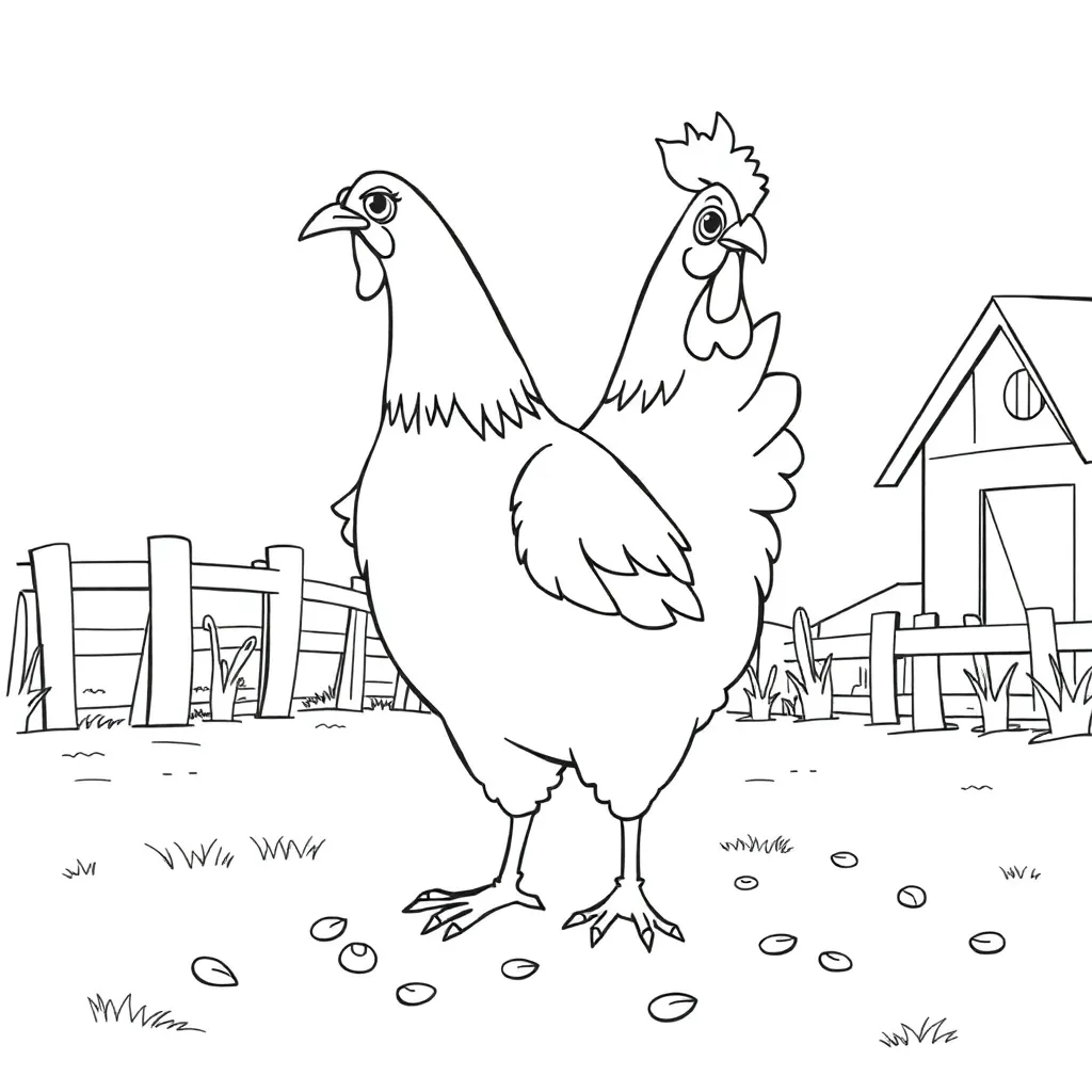Chicken coloring page