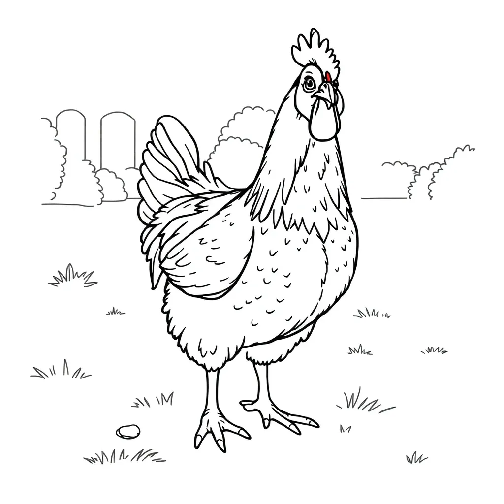 Chicken coloring page
