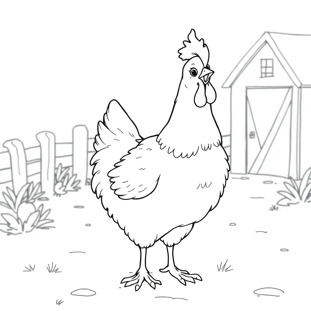 Chicken coloring page