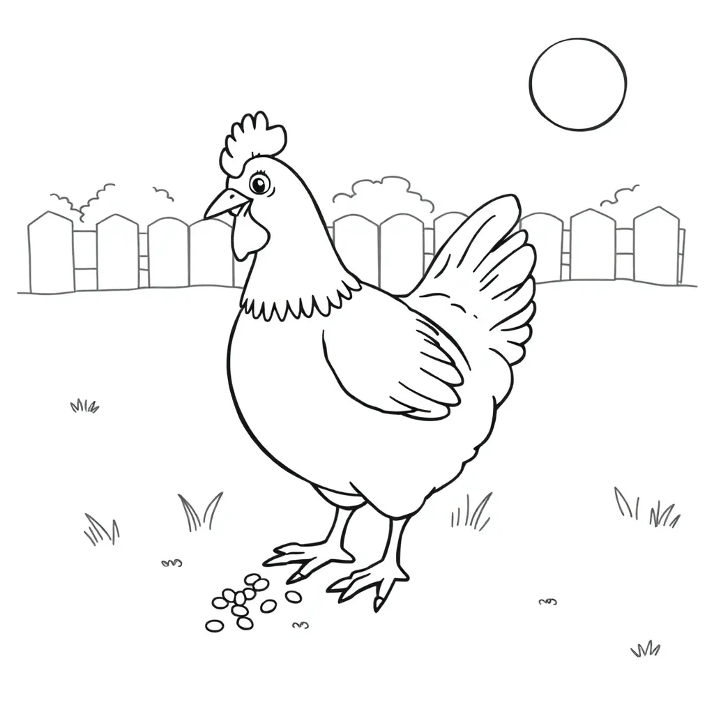 Chicken coloring page