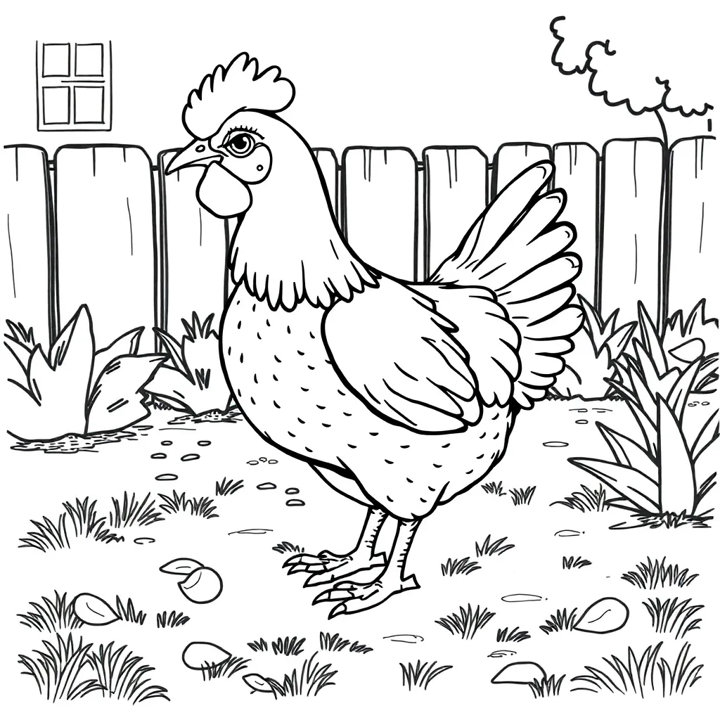 Chicken coloring page