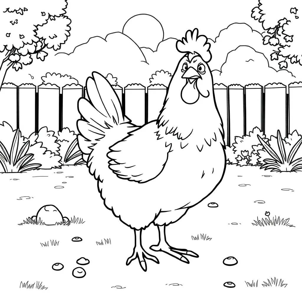 Chicken coloring page
