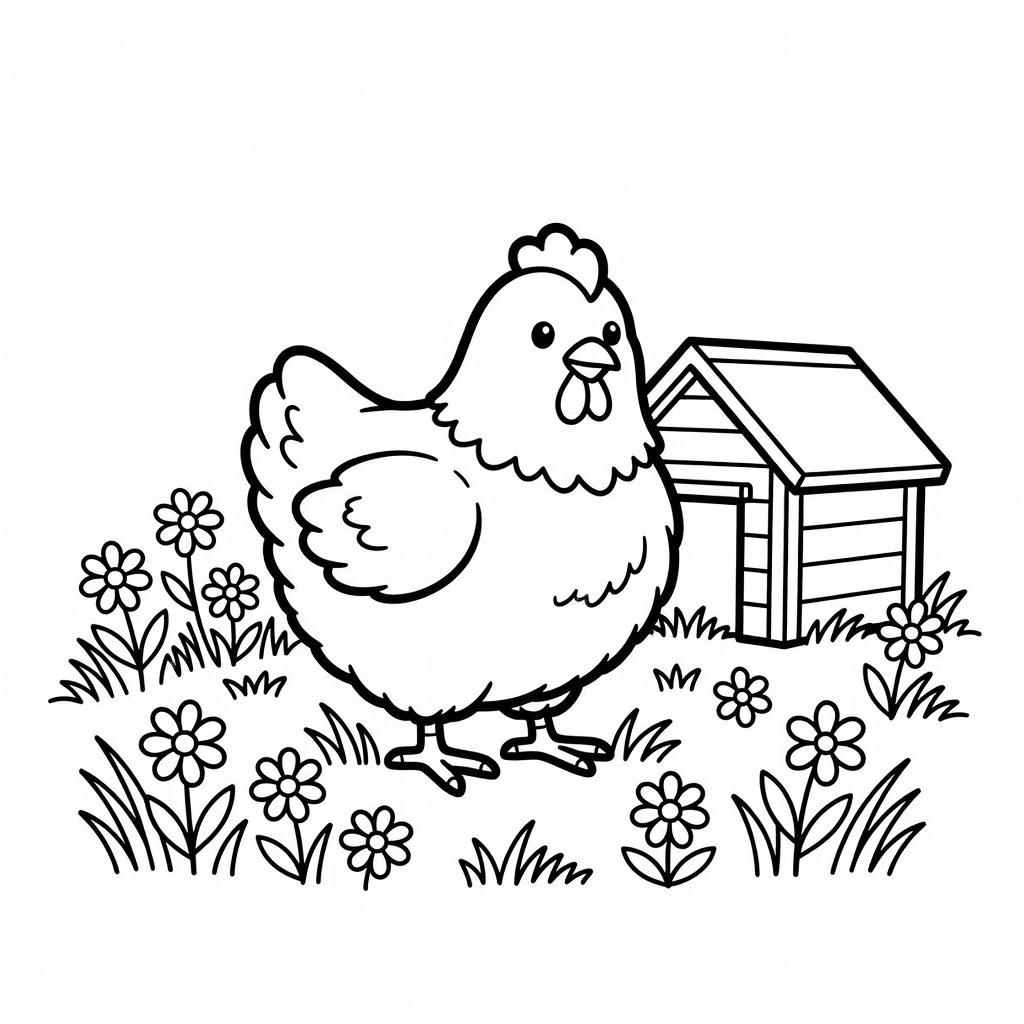 Chicken coloring page