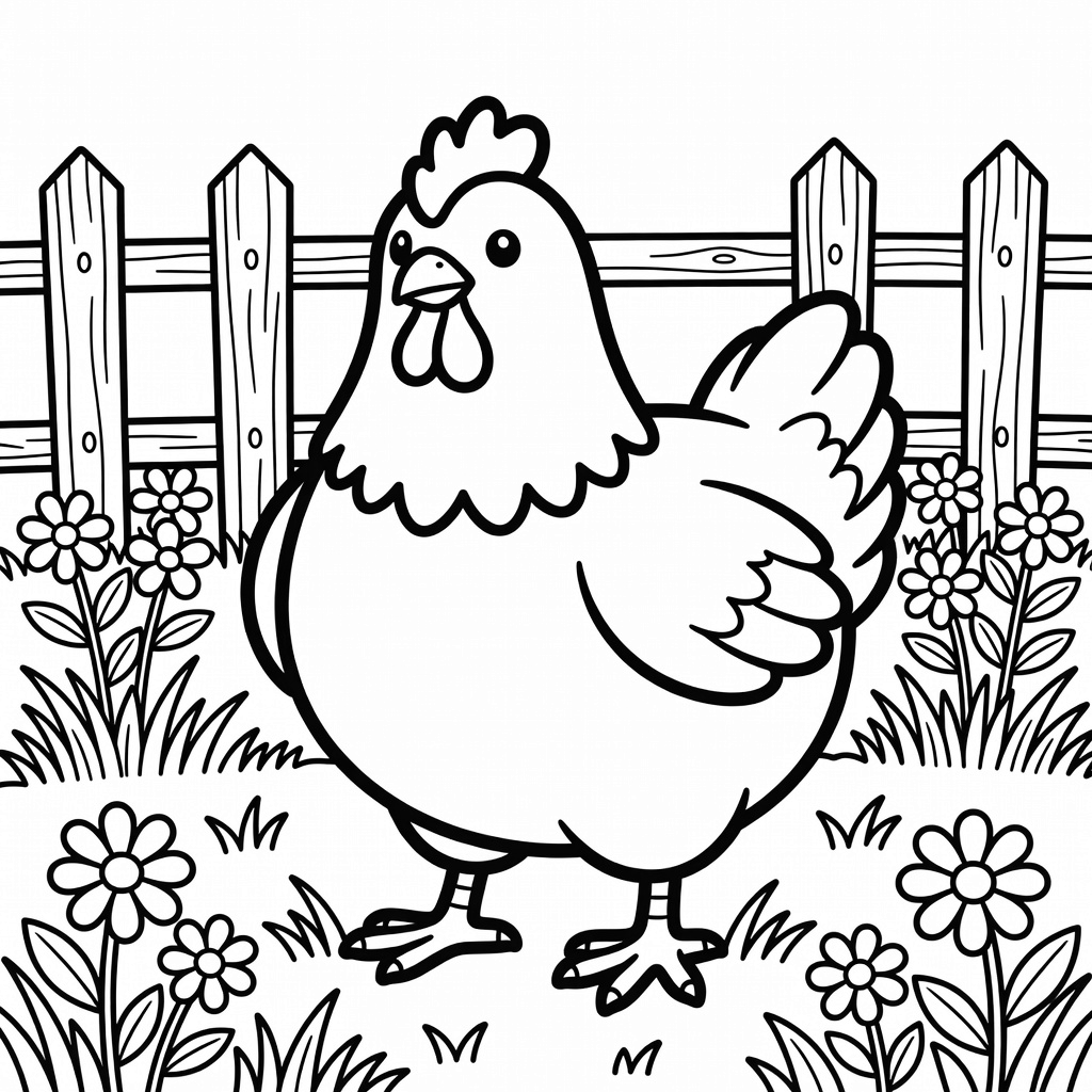 Chicken coloring page