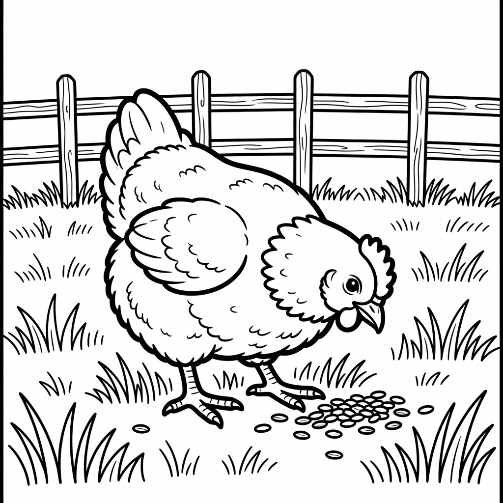 Chicken coloring page