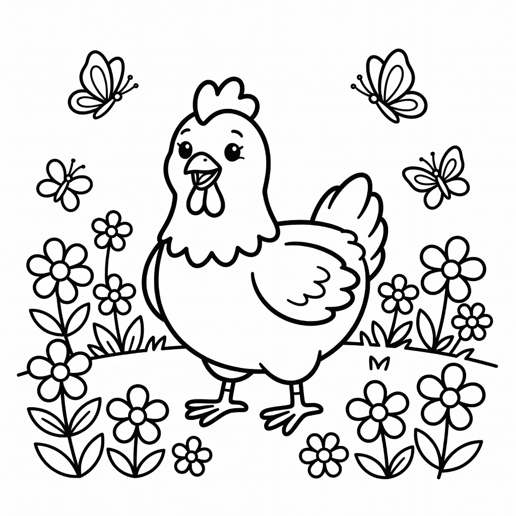 Chicken coloring page