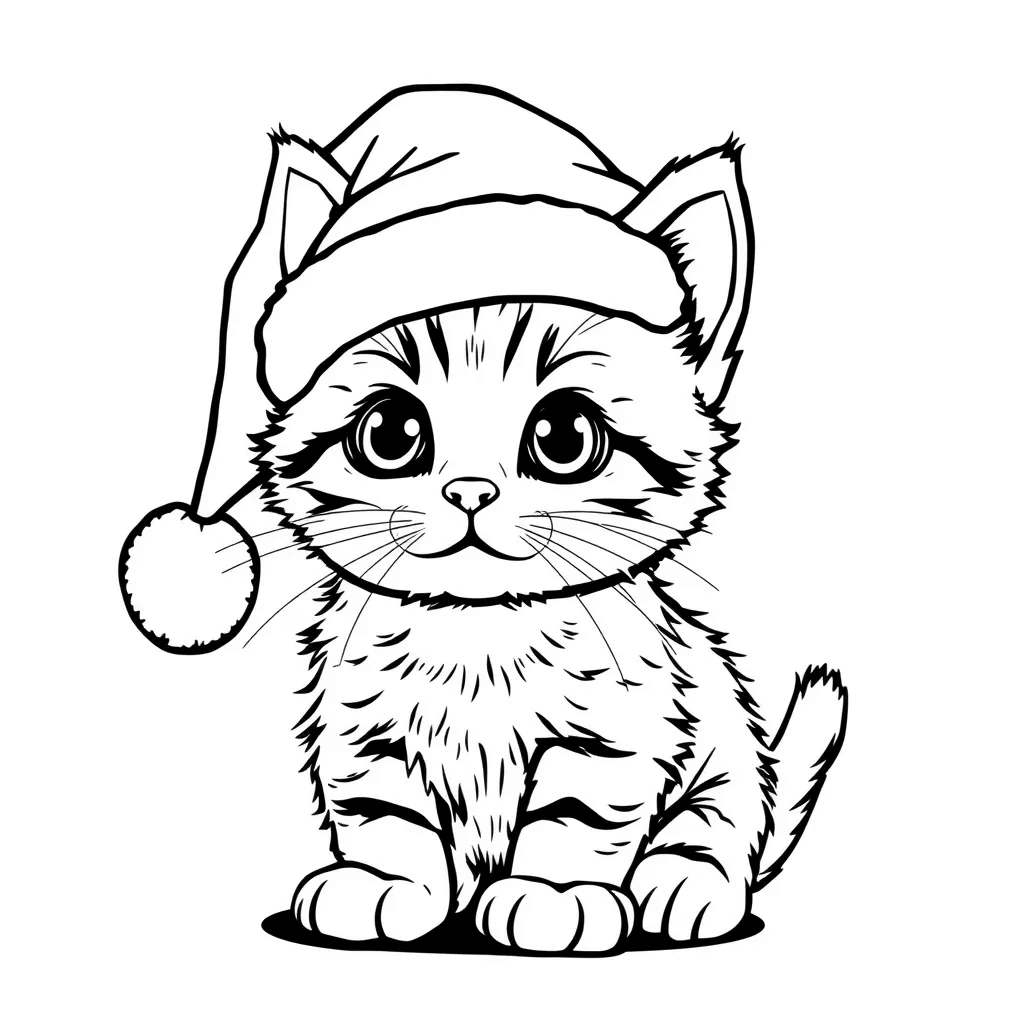 Christmas Cats coloring page