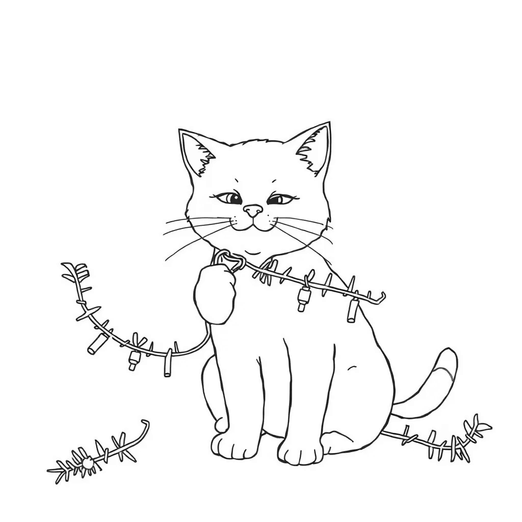 Christmas Cats coloring page