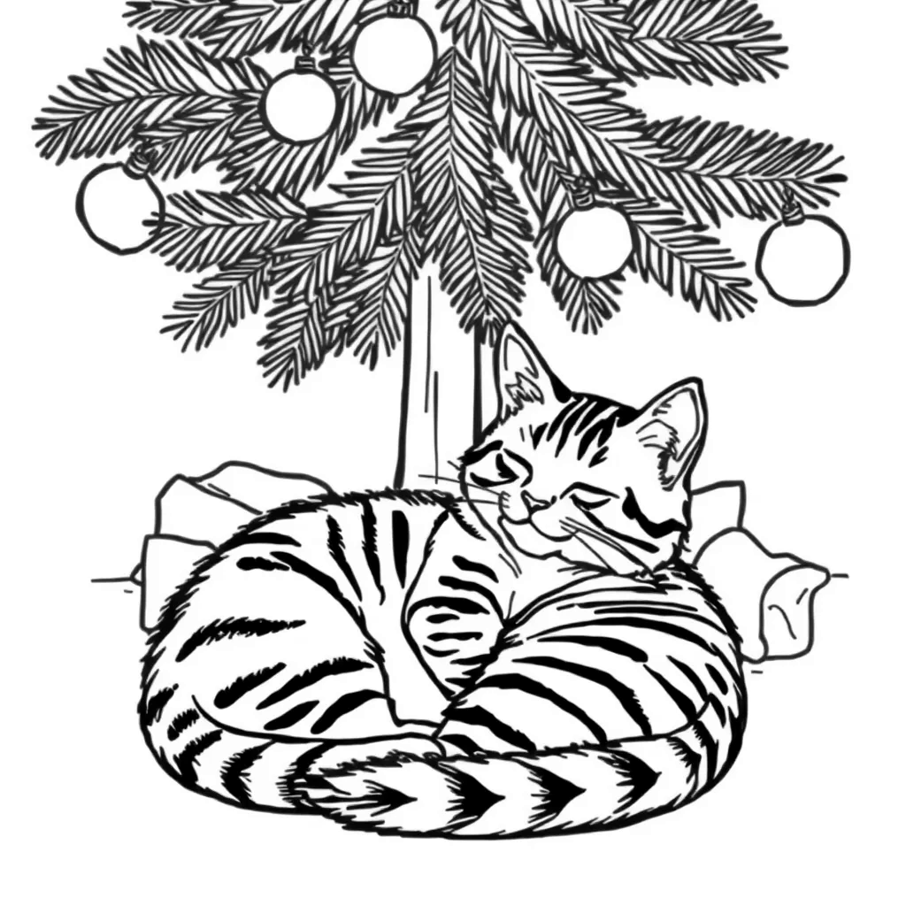 Christmas Cats coloring page