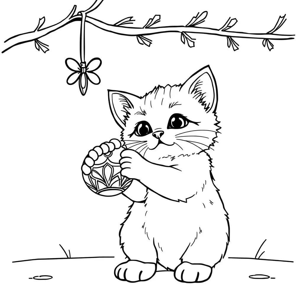 Christmas Cats coloring page