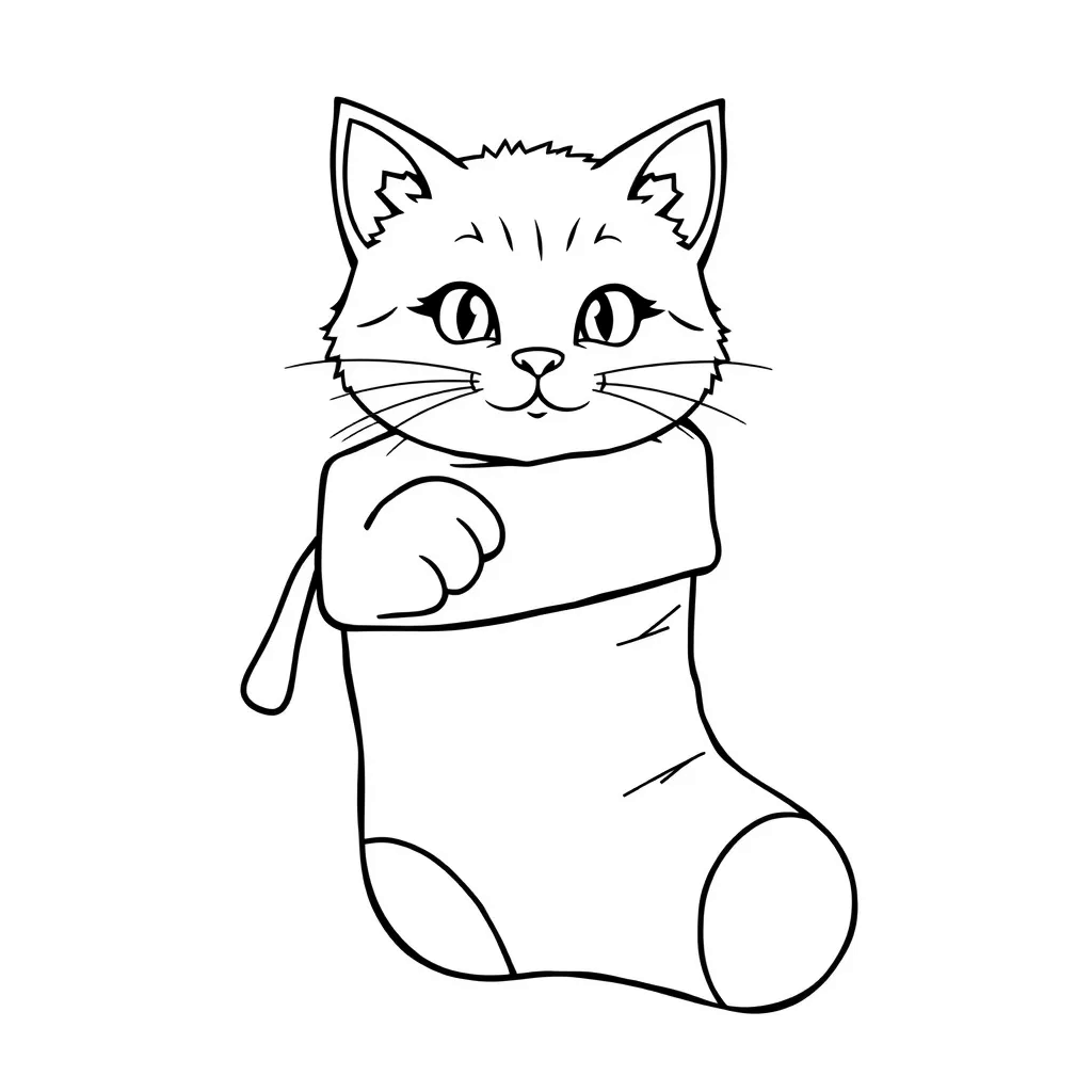 Christmas Cats coloring page