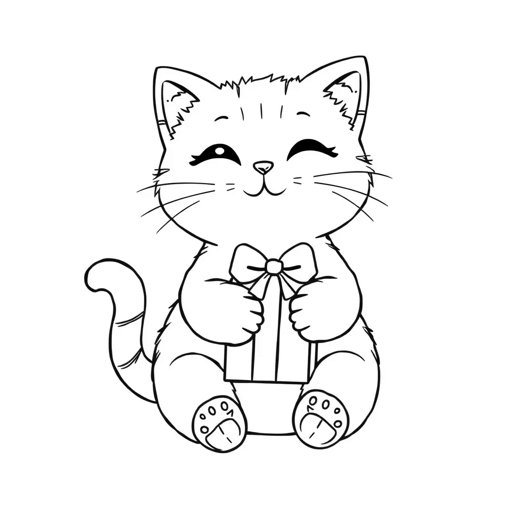 Christmas Cats coloring page