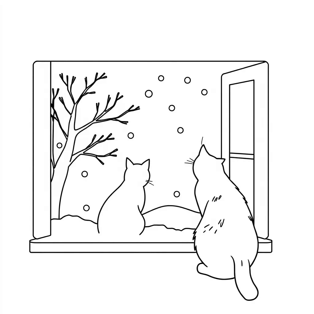 Christmas Cats coloring page