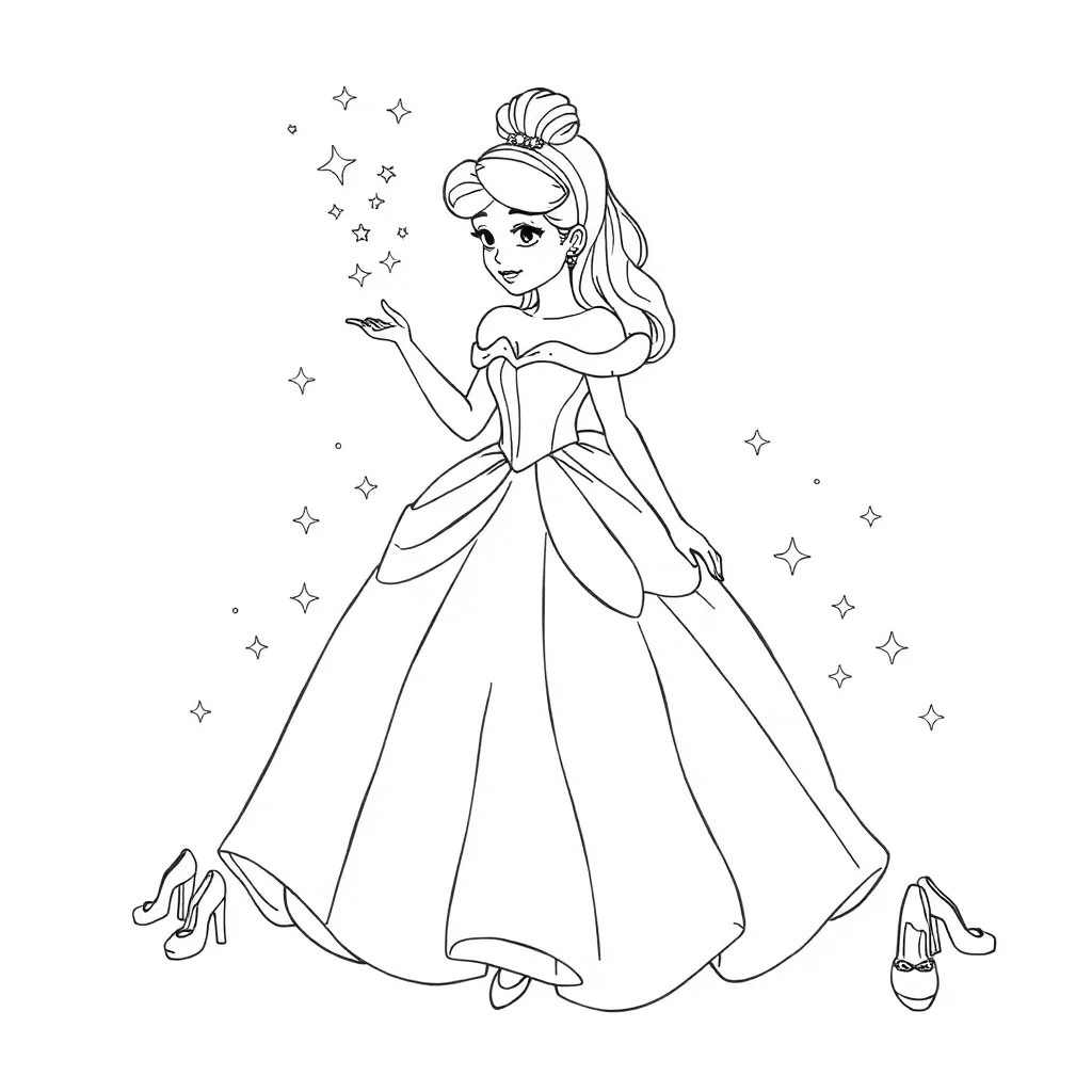 Cinderella coloring page