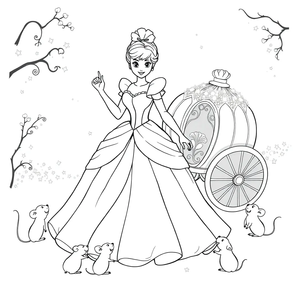Cinderella coloring page