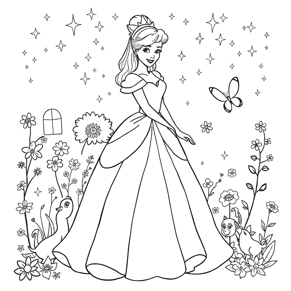 Cinderella coloring page