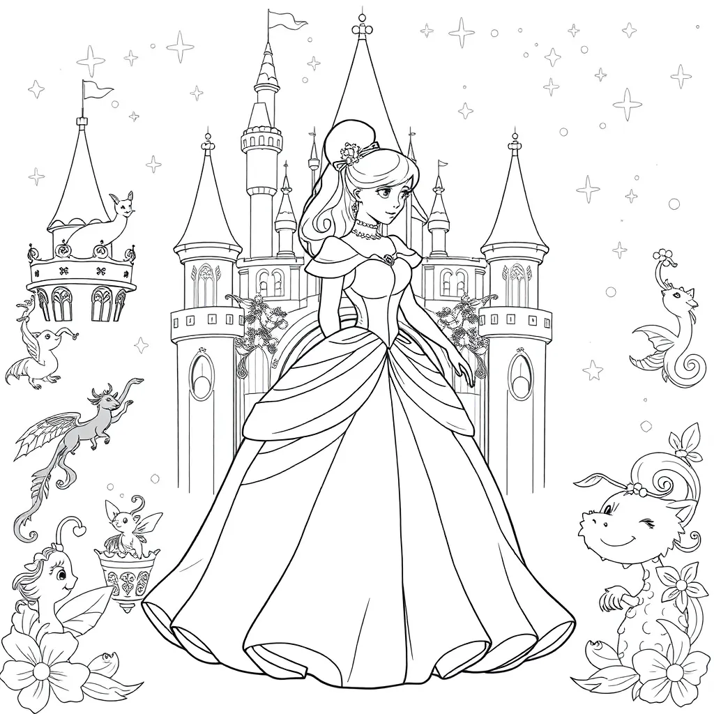 Cinderella coloring page