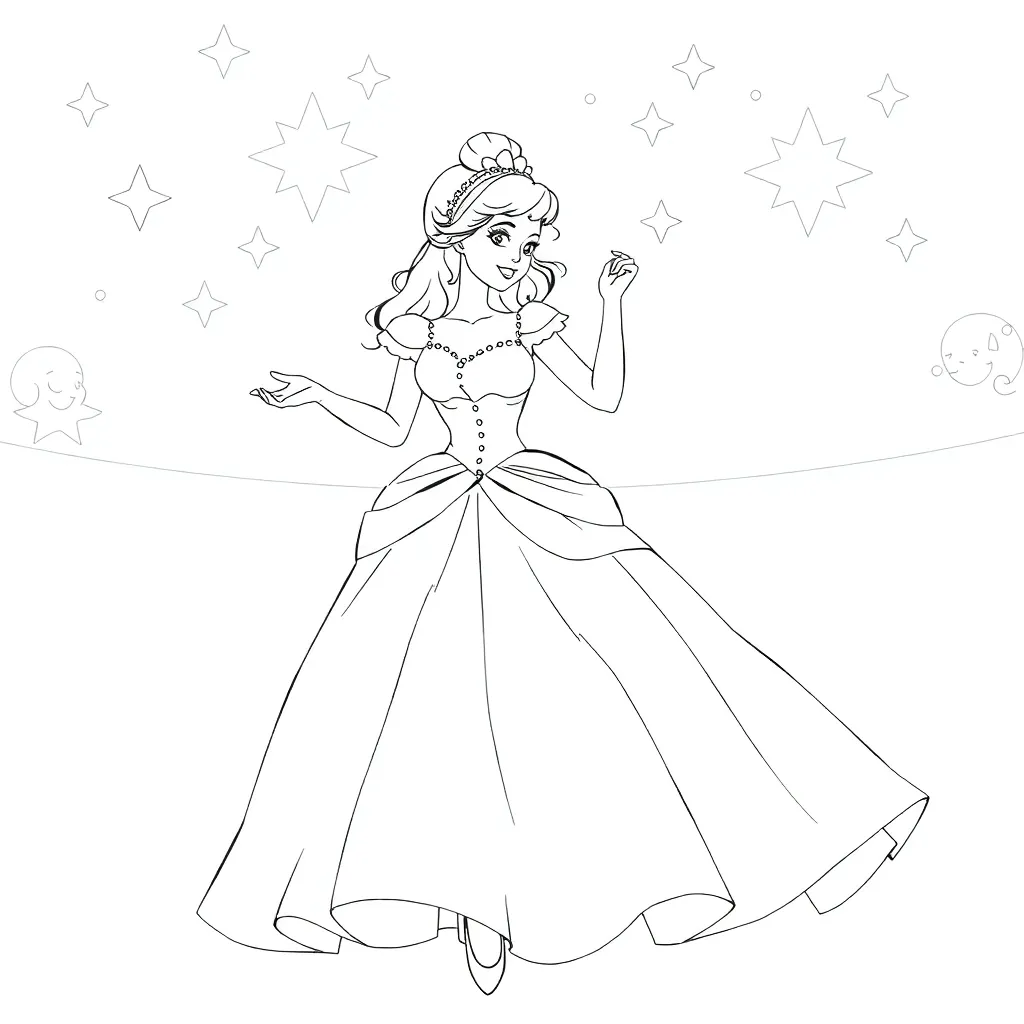 Cinderella coloring page