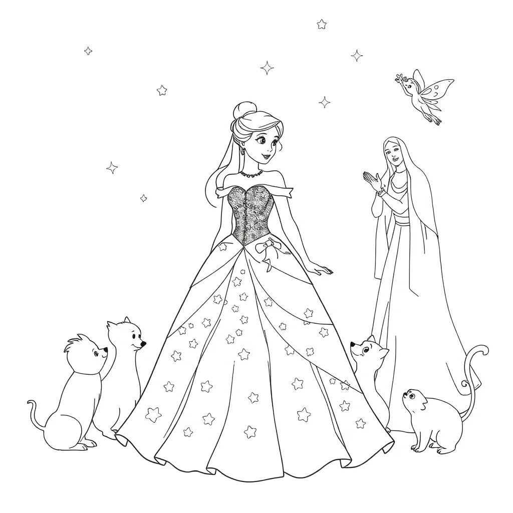 Cinderella coloring page