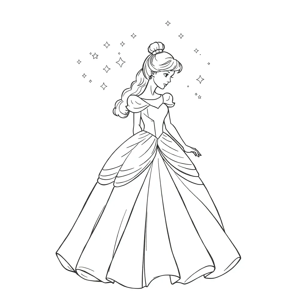Cinderella coloring page