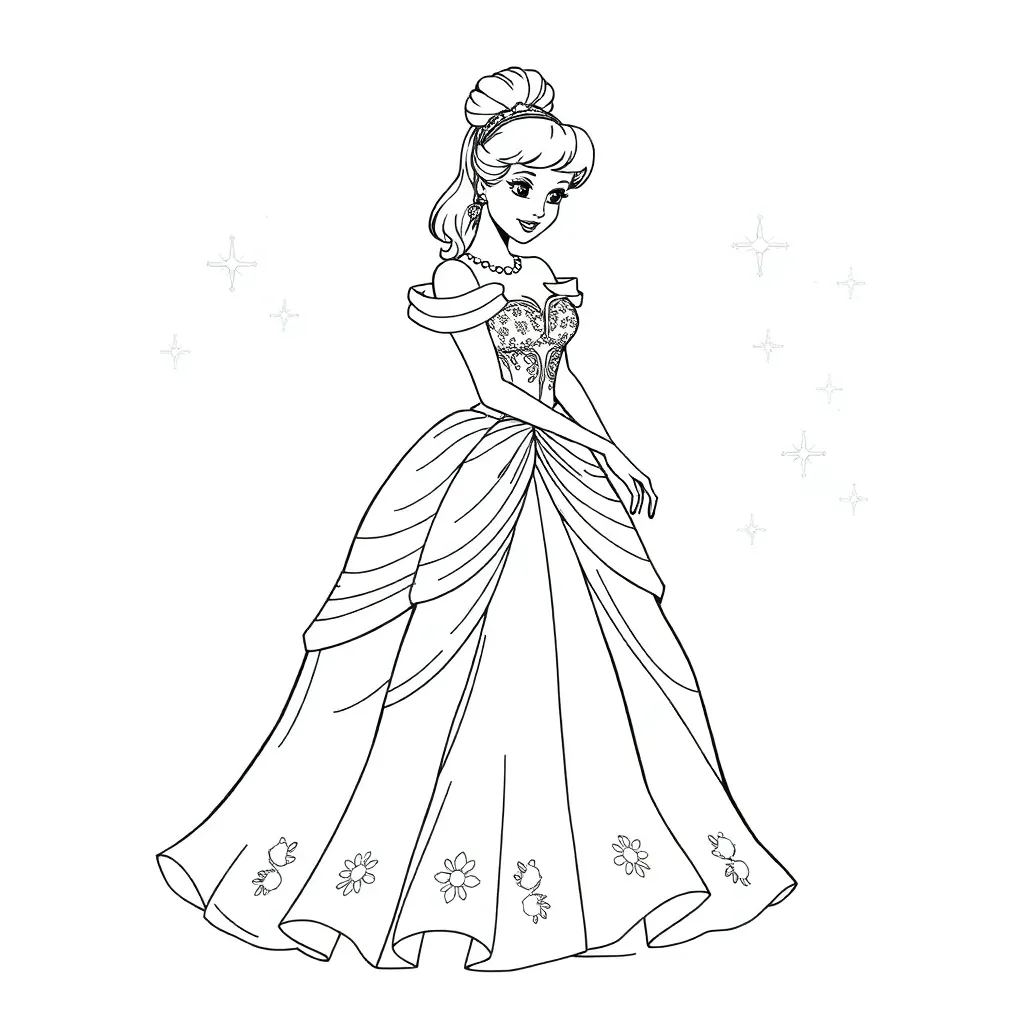 Cinderella coloring page