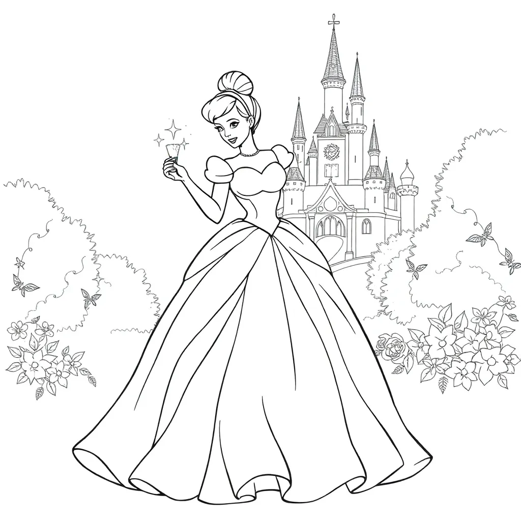 Cinderella coloring page