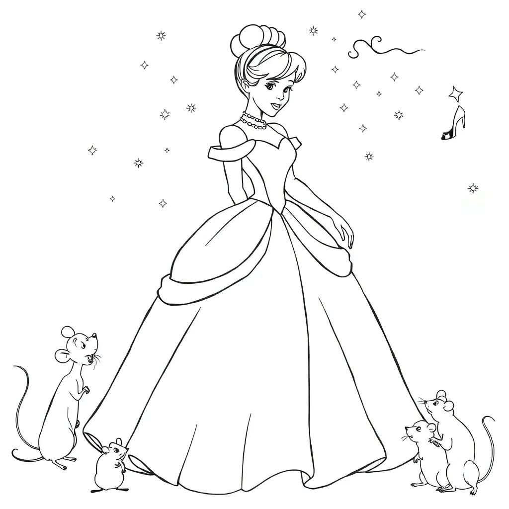 Cinderella coloring page