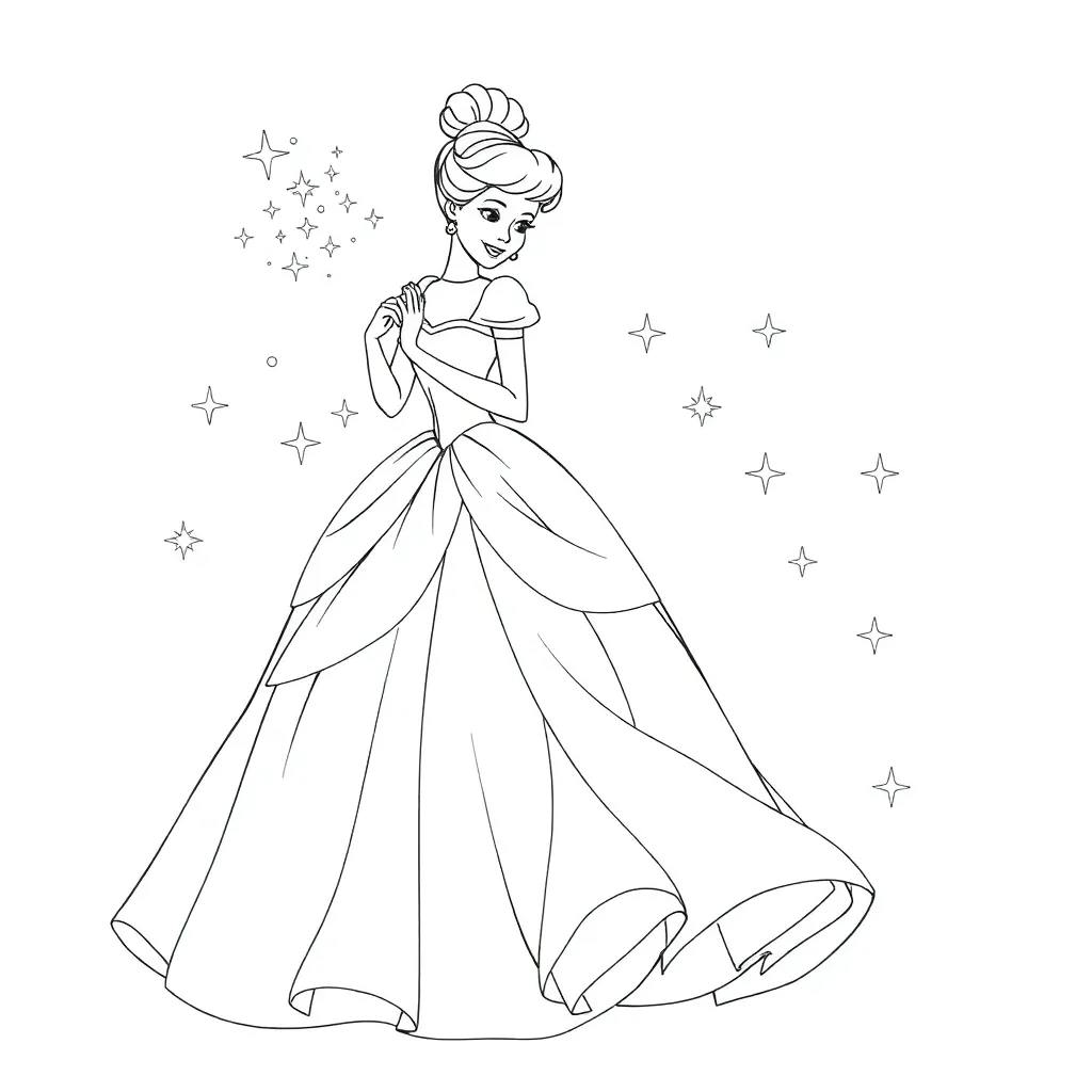 Cinderella coloring page
