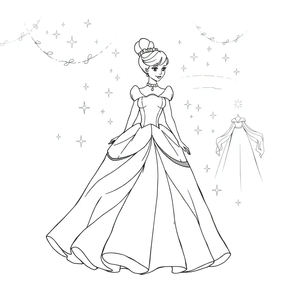 Cinderella coloring page