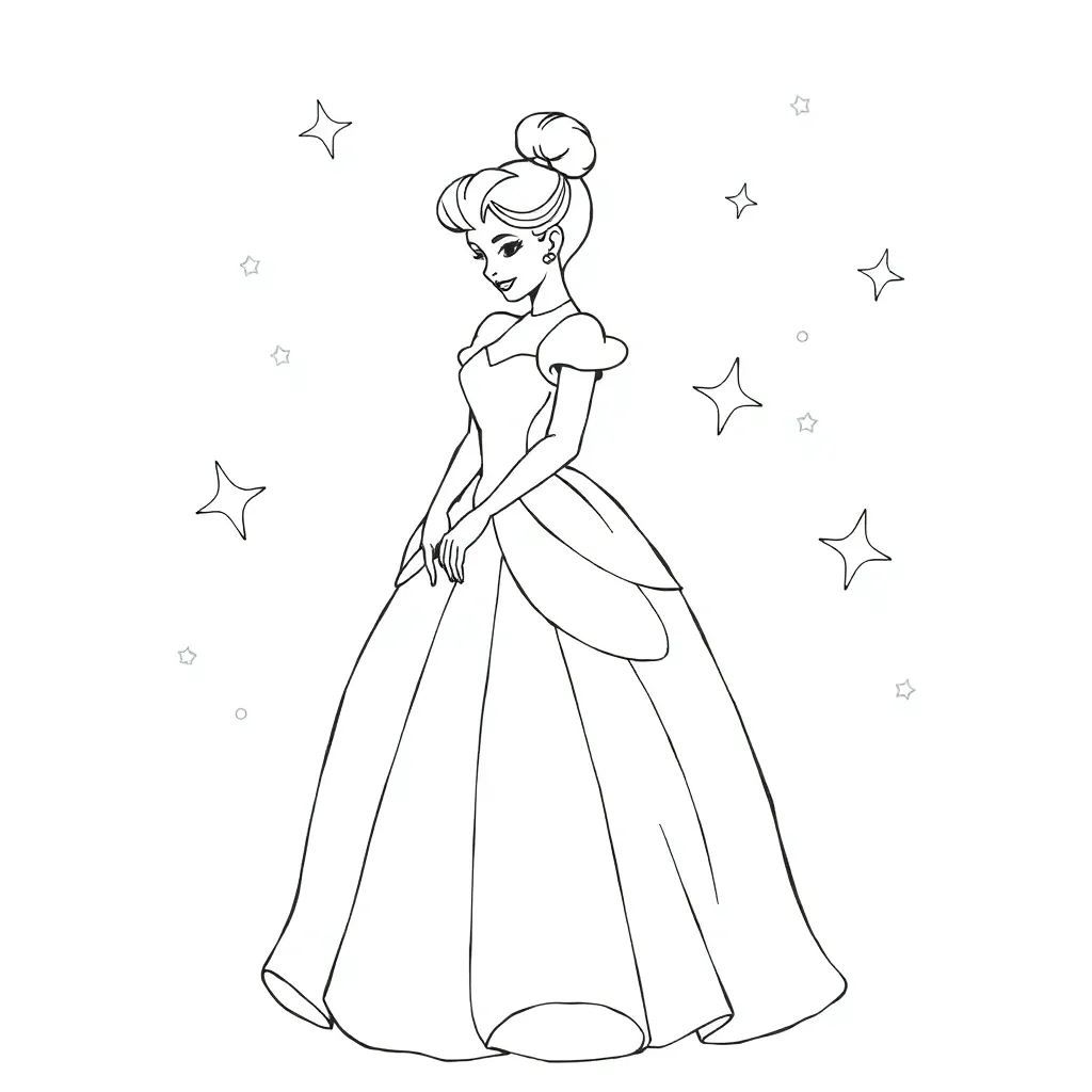 Cinderella coloring page