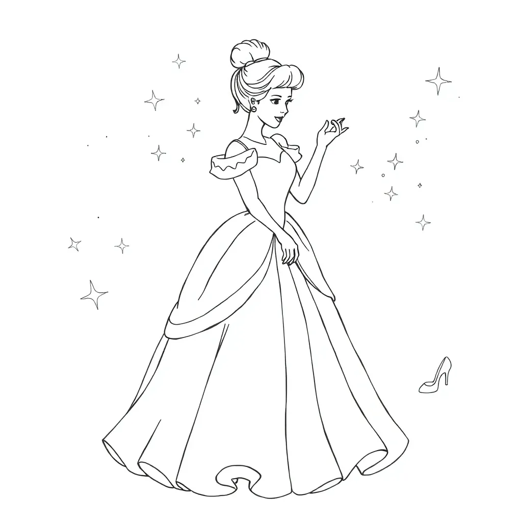 Cinderella coloring page