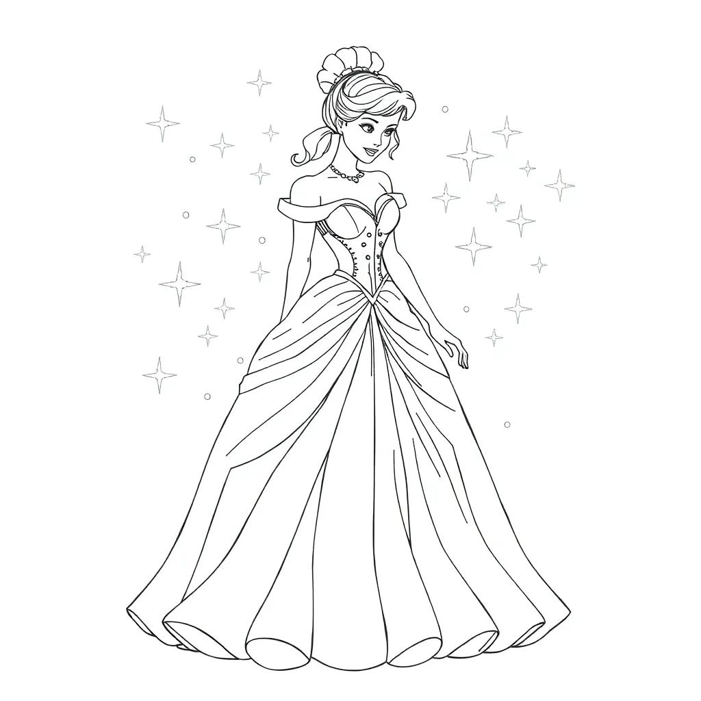 Cinderella coloring page