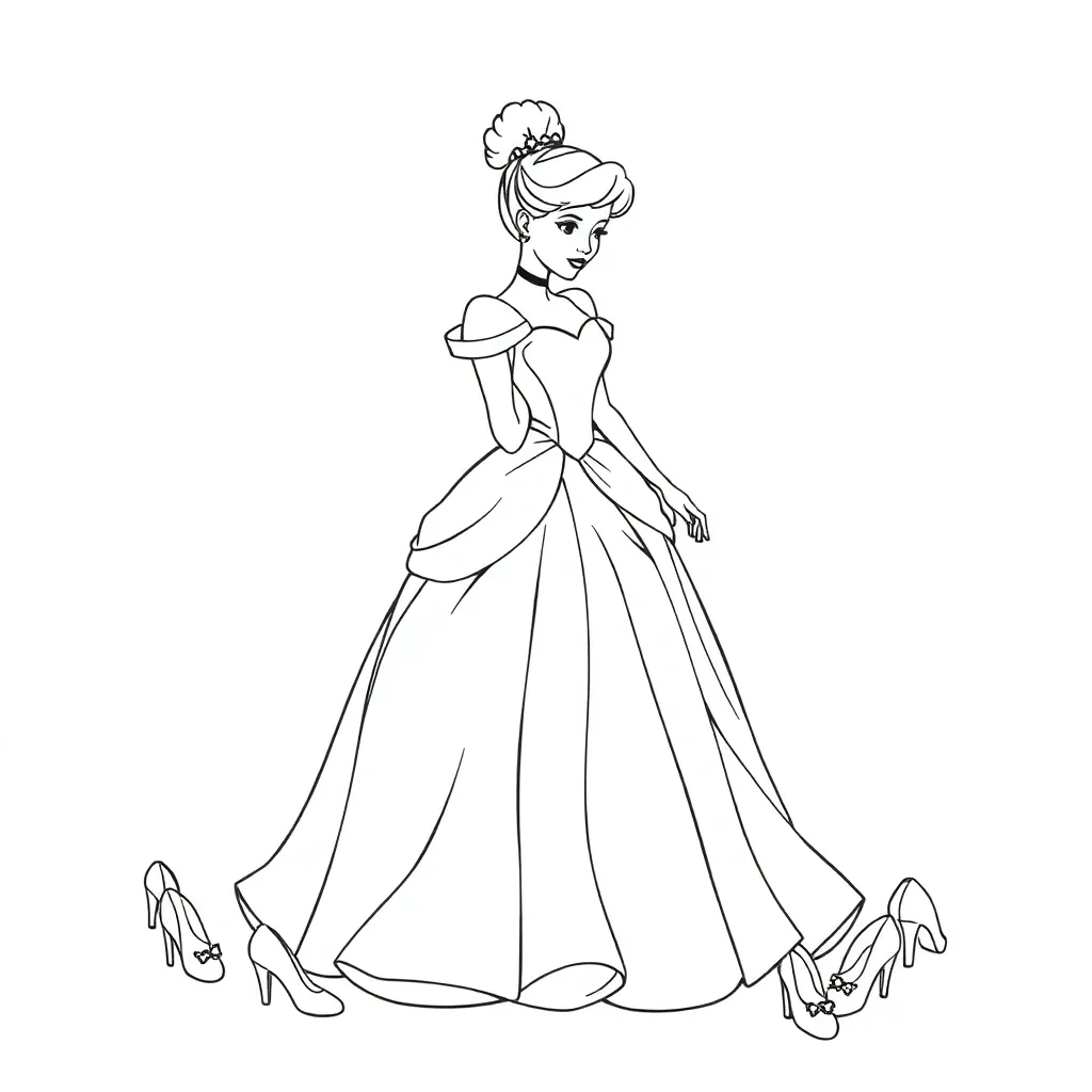 Cinderella coloring page