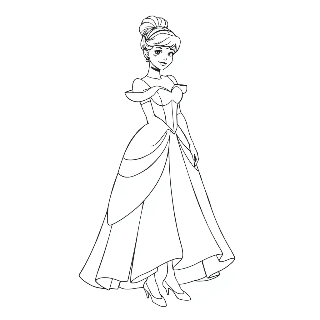 Cinderella coloring page