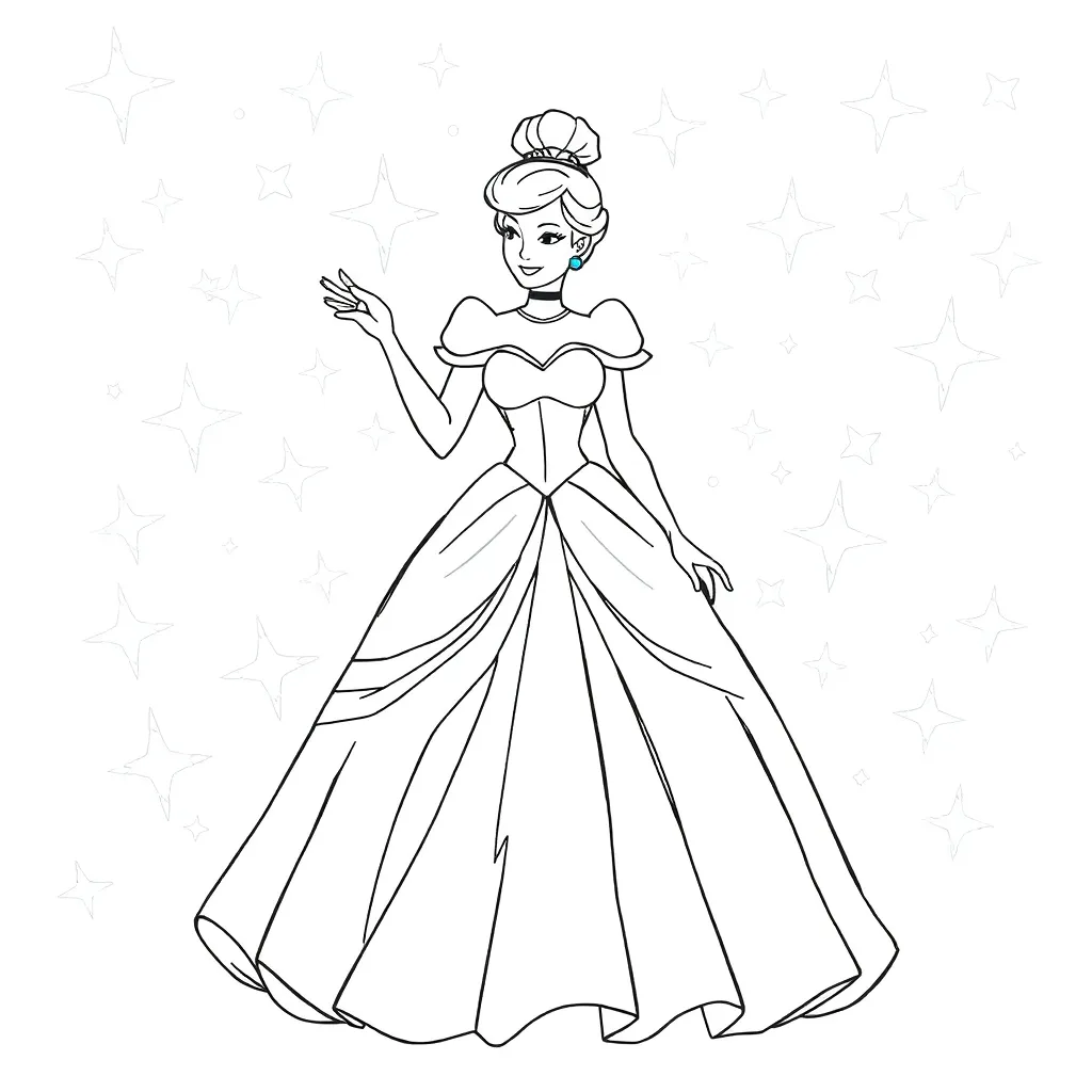 Cinderella coloring page