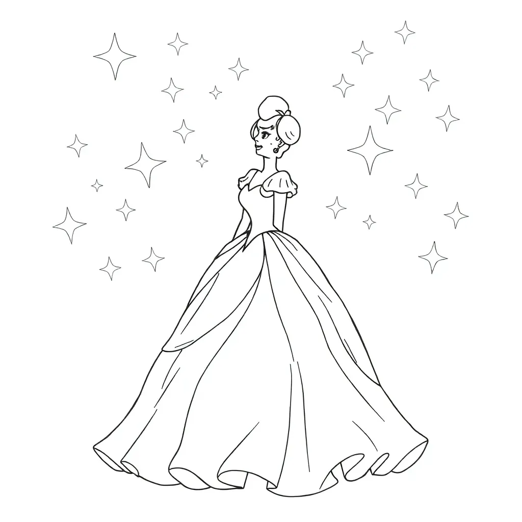 Cinderella coloring page