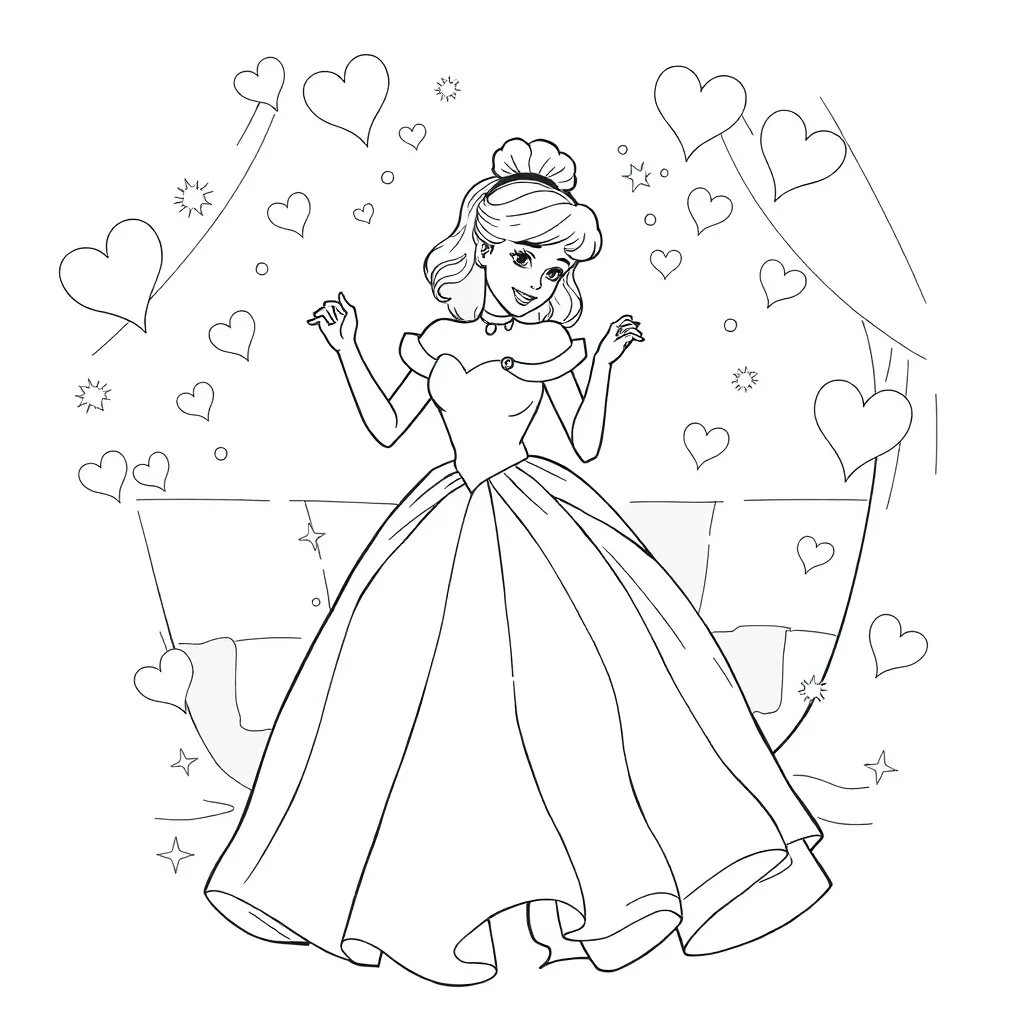Cinderella coloring page