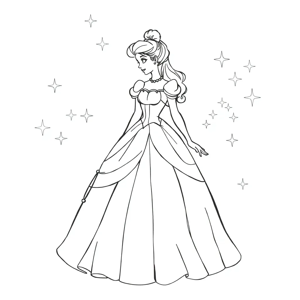Cinderella coloring page