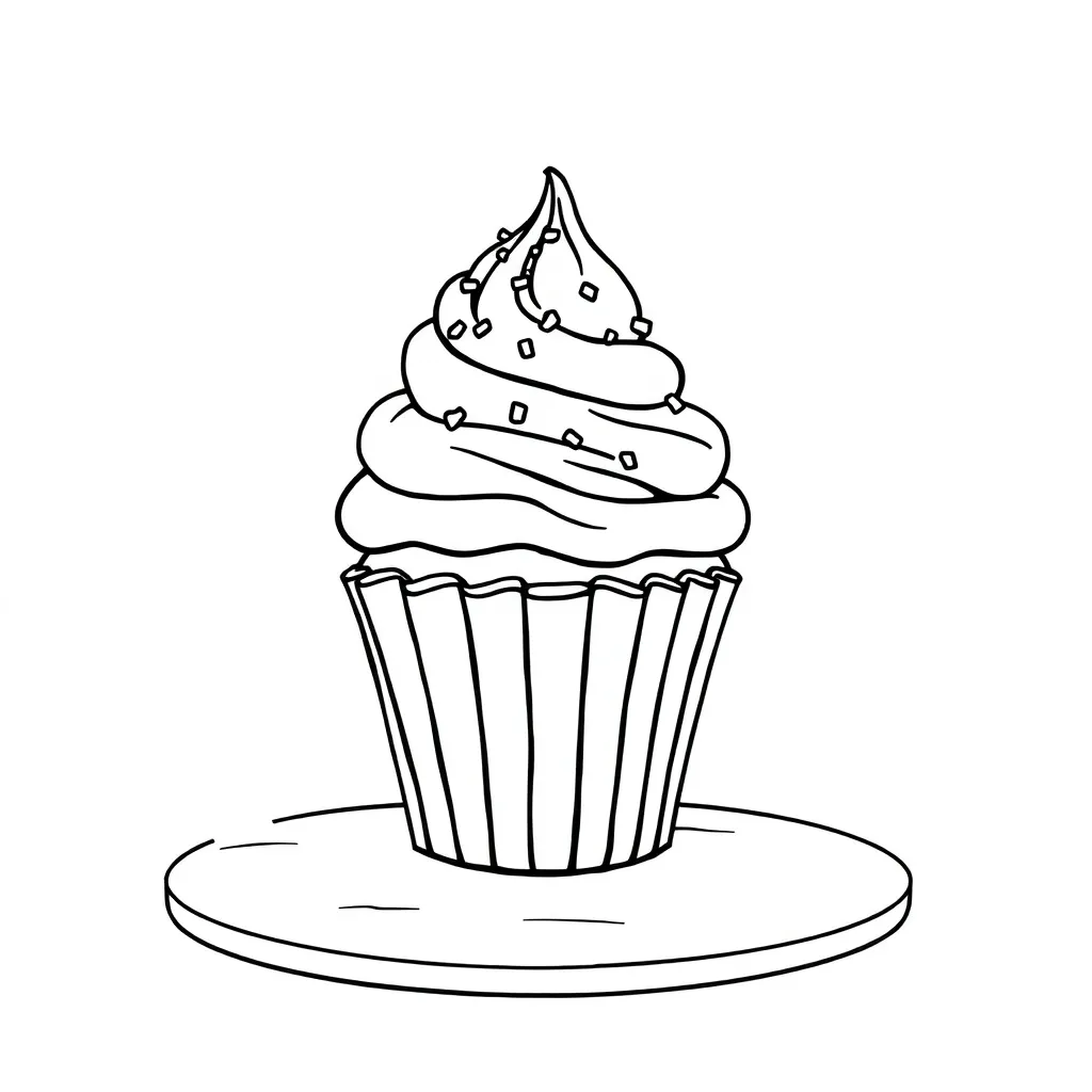 Cupcake coloring page