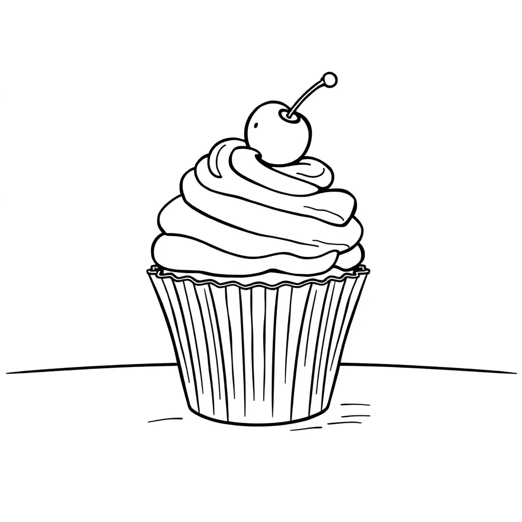 Cupcake coloring page