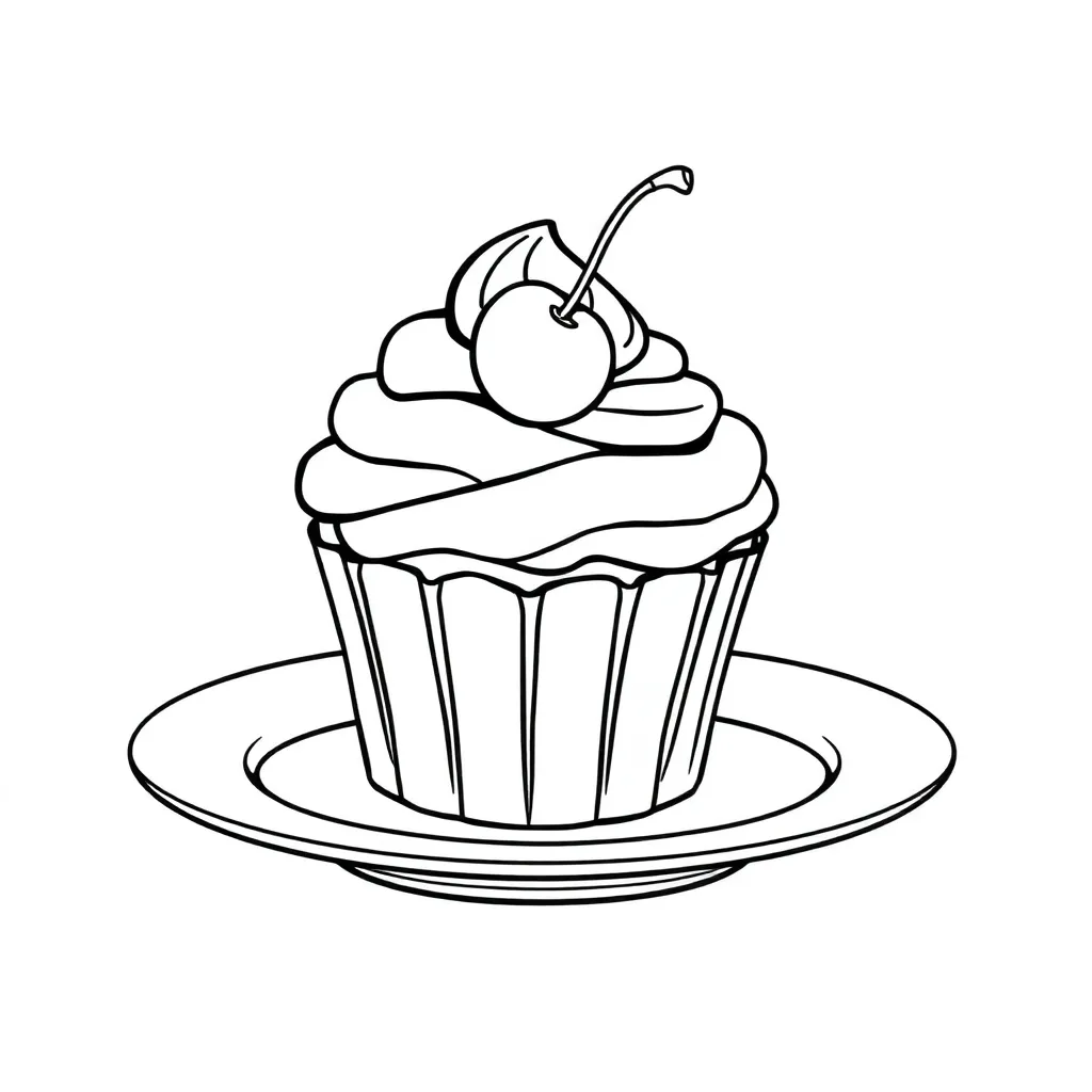 Cupcake coloring page