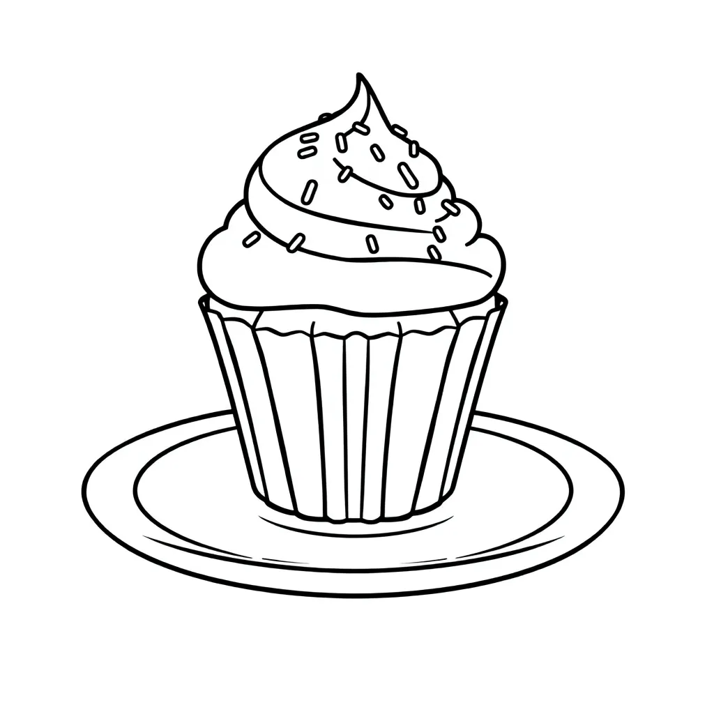 Cupcake coloring page