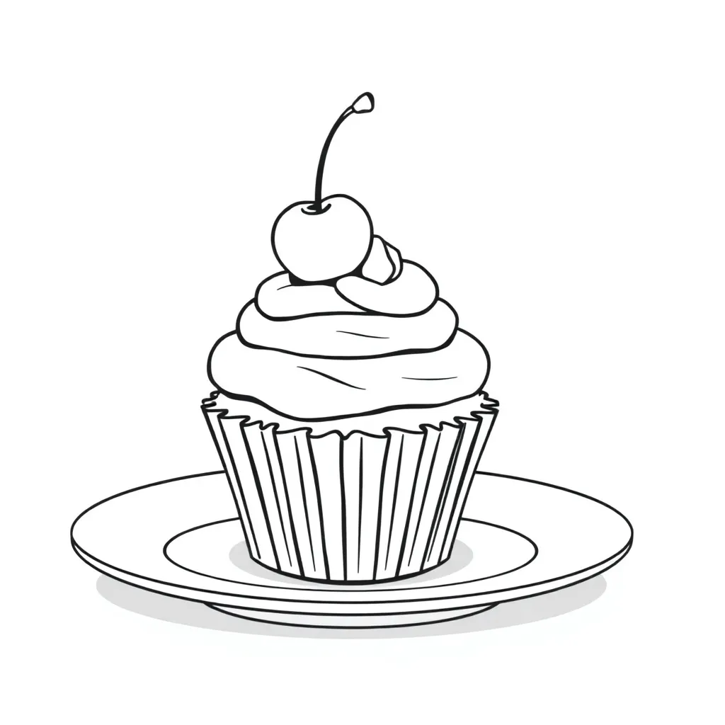 Cupcake coloring page