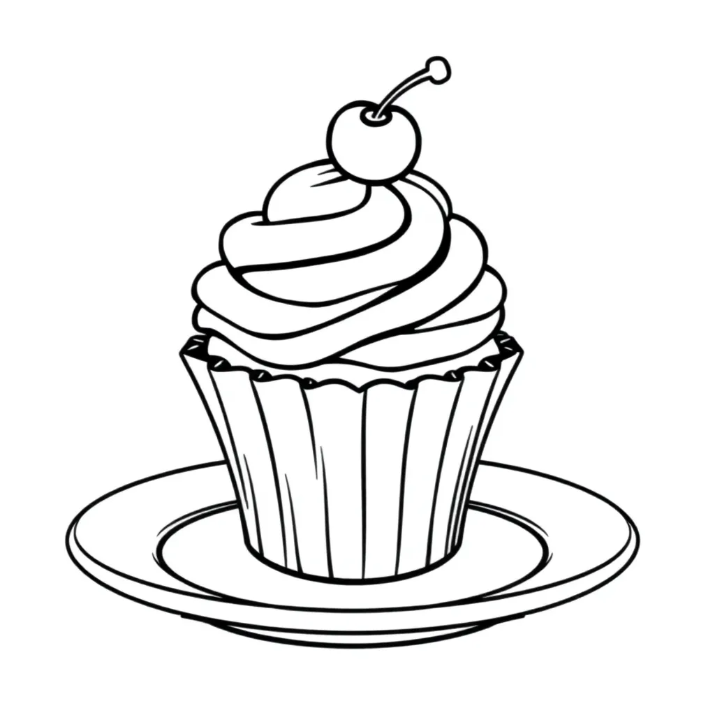 Cupcake coloring page