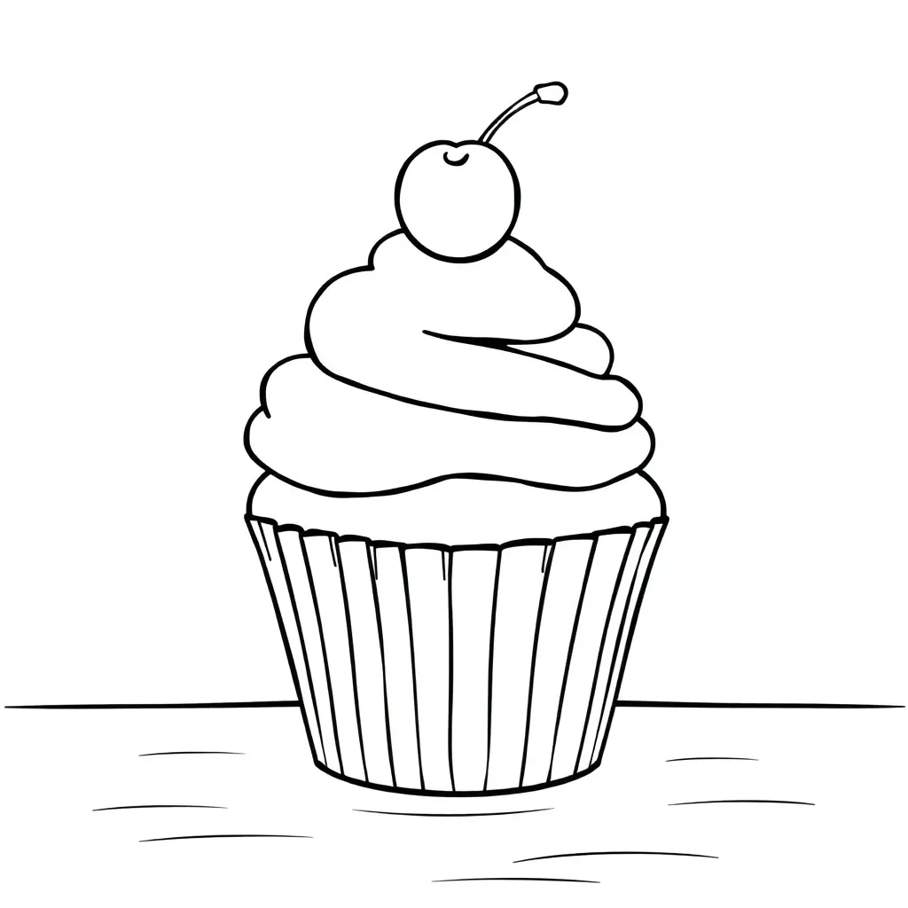 Cupcake coloring page