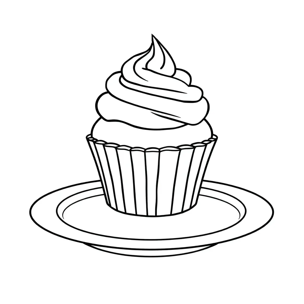 Cupcake coloring page
