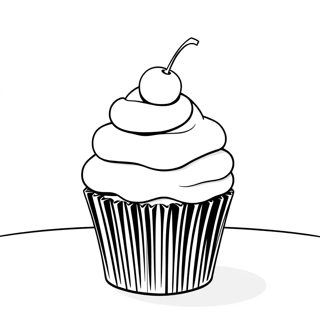 Cupcake coloring page