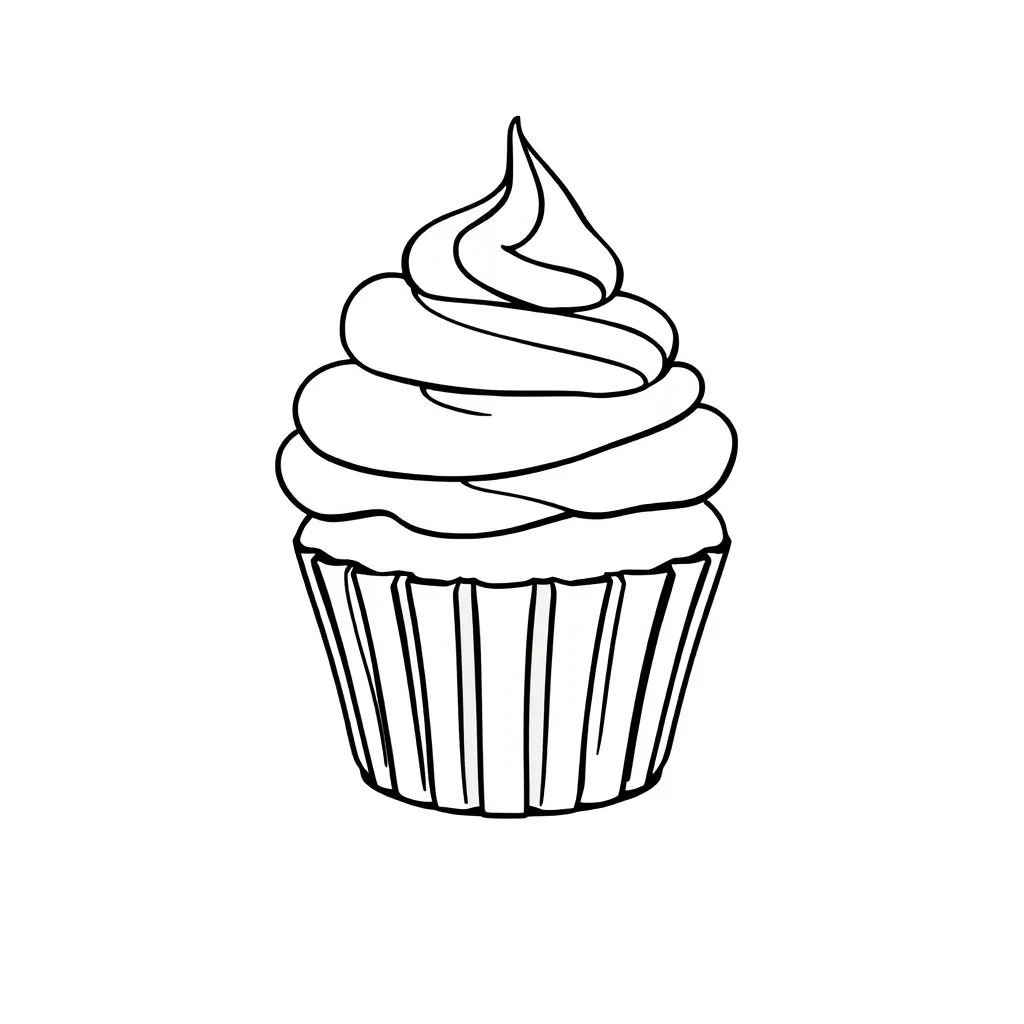 Cupcake coloring page