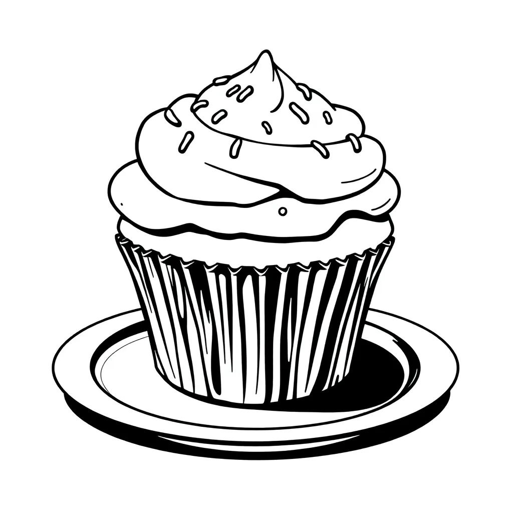 Cupcake coloring page