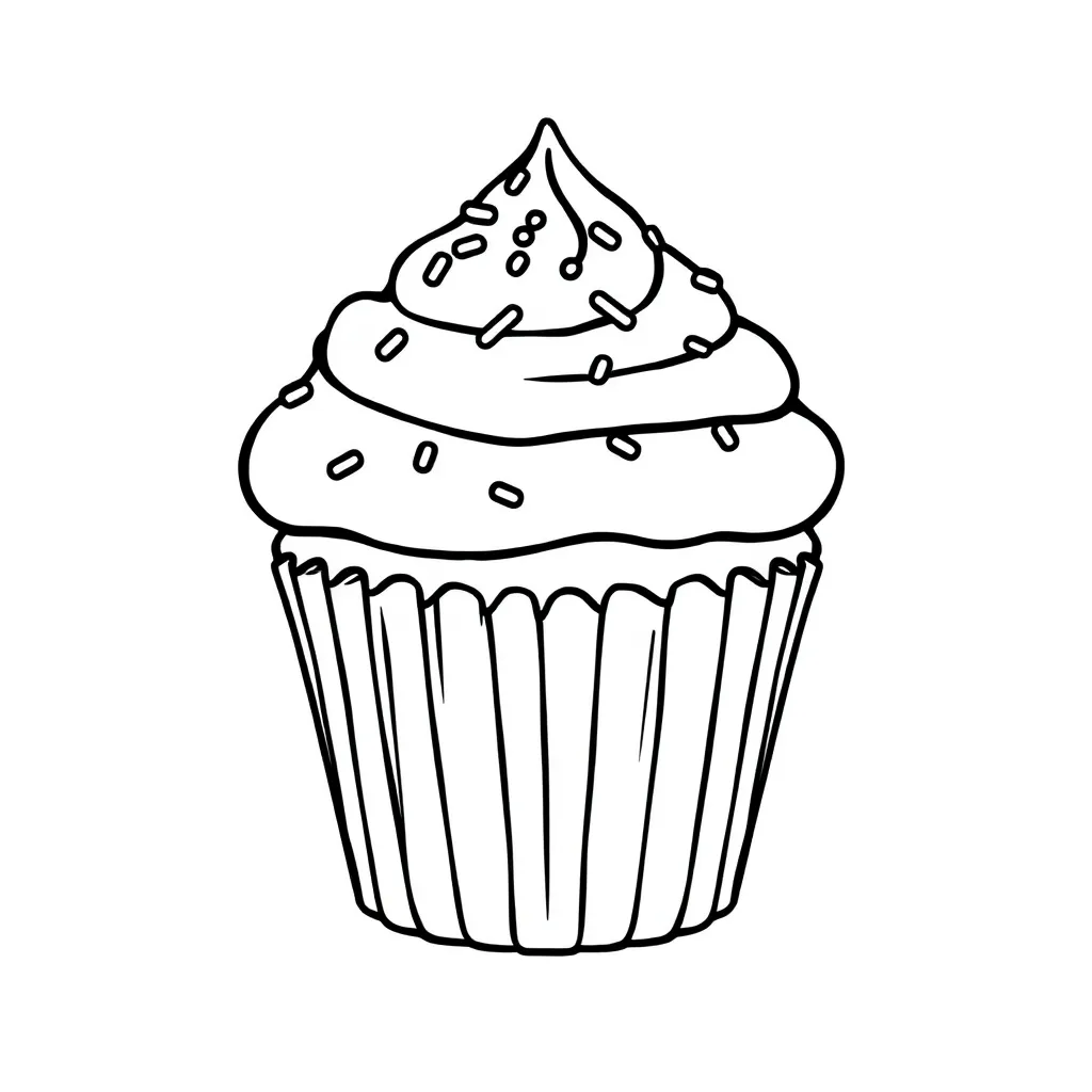 Cupcake coloring page